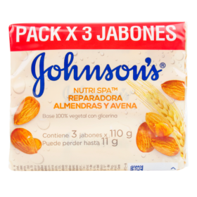 3 Jabón Johnson`s Adulto Avena 110gr