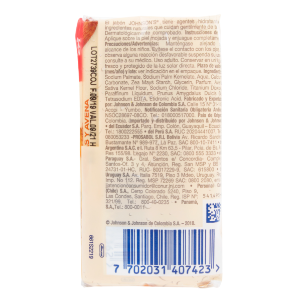3 Jabón Johnson`s Adulto Avena 110gr - Imagen 2