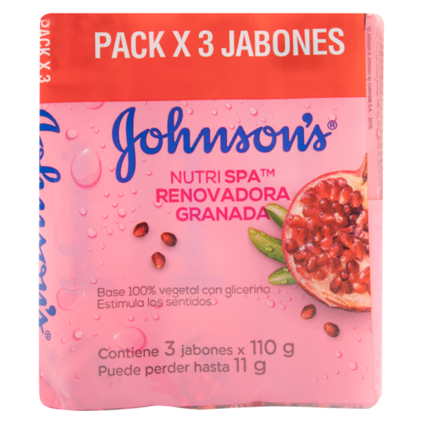 3 Jabón Johnson`s Adulto Granada 110gr - Imagen 3