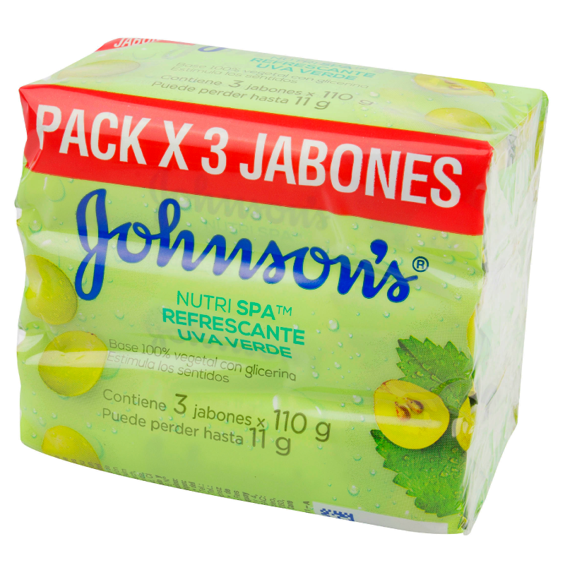 3 Jabón Johnson`s Adulto Uva Verde 110gr