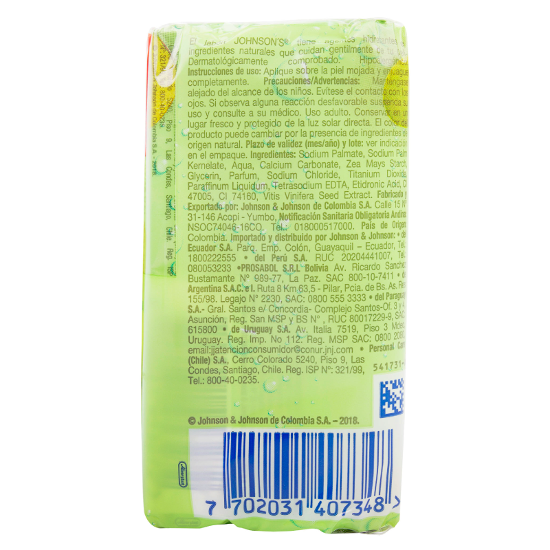 3 Jabón Johnson`s Adulto Uva Verde 110gr - Imagen 2