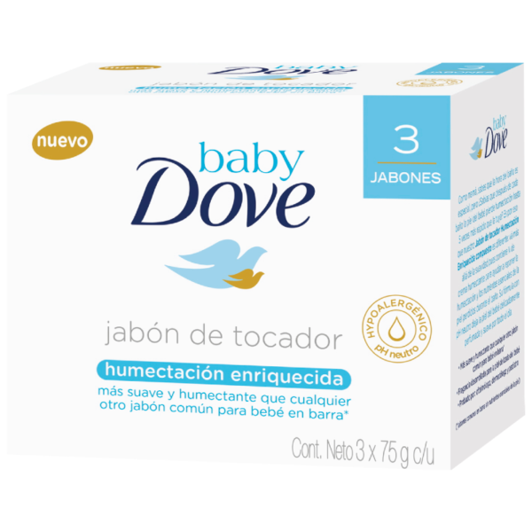 3 Jabones Dove Baby Humectaci.Enri. 75gr