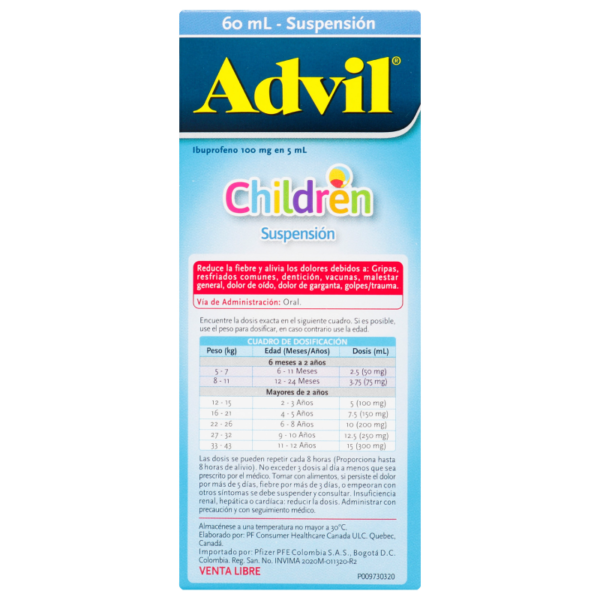 ADVIL CHILDREN SUSPENSION 60 ML - Imagen 2