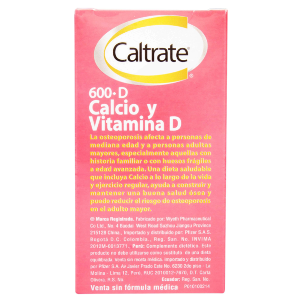 CALTRATE D 600 MG 400UI 30 TBS - Imagen 3